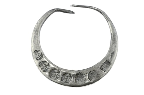 Heavy Tribal Headdress Ornament. Heavy Libyan Berber Silver Earring. Wearable as Bracelet