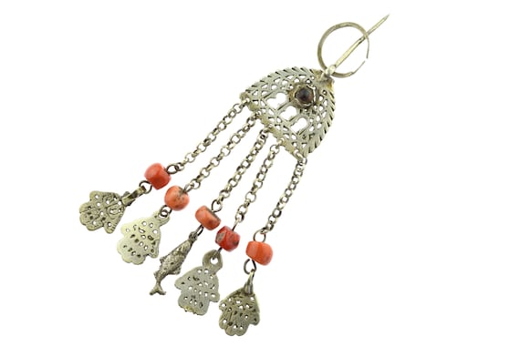 Old silver Berber fibula GHOSMAR from the island of Jerba in Tunisia