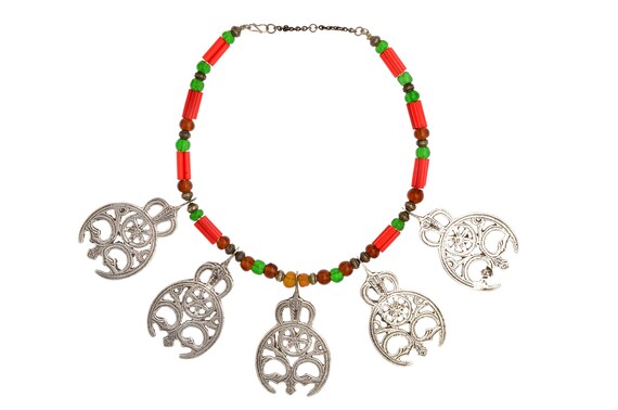 Tribal Amulet Necklace Salhayat Silver Pendants Berber Ethnic Jewelry Sahara Egypt Libya