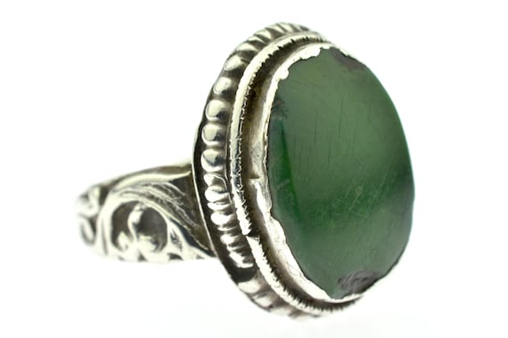 Himachal Pradesh antique silver ring, with a Tibetan turquoise, jewellery from Himalaya, ethnic ring, tribal ring