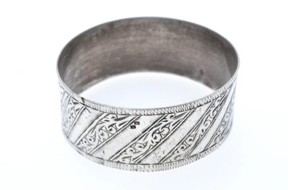 Ethnic Berber Silver Bracelet, Urban-Origin Taasir Saboun Jewelry from Northern Morocco