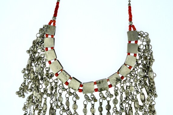 Old mediterranean red coral beads Pectoral neckla… - image 4