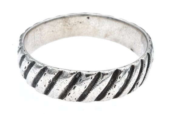 Old Berber silver bracelet from Atlas region in Morocco. Old ethnic Moroccan Amazigh bracelet