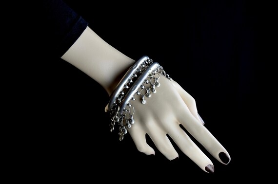 Par tobilleras tribales de plata nubias vintage. Raras Etsy España