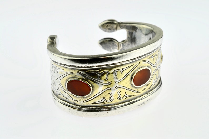Antique Turkmen cuff bracelet High grade silver vermeil and | Etsy