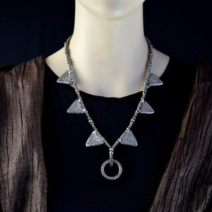 Antique Ethiopian silver amulet necklace. African Silver Telsum necklace, ethiopian jewelry