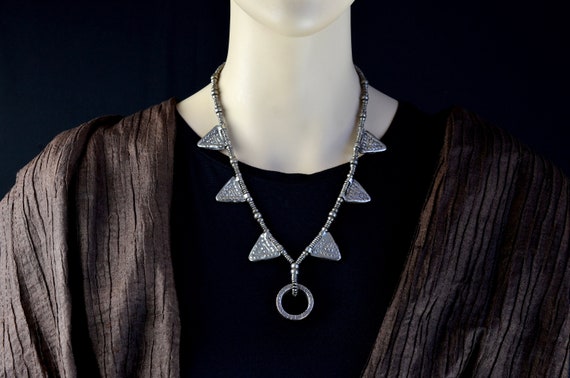 Antique African Silver Amulet Necklace Antique African Silver Amulet Necklace
