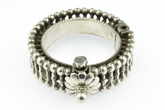 Old tribal Rajasthan silver bangle, Antique Ethnic Silver Bracelet from India