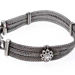 Old tribal bracelet from Gujarat or Rajasthan. Antique ethnic high grade silver bracelet from India