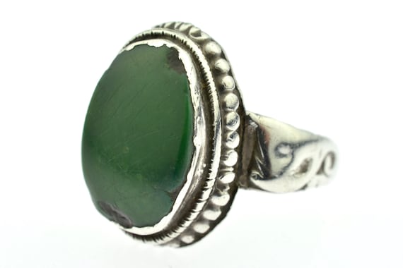 Himachal Pradesh antique silver ring, with a Tibetan turquoise, jewellery from Himalaya, ethnic ring, tribal ring