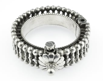 Old tribal Rajasthan silver bangle, Antique Ethnic Silver Bracelet from India