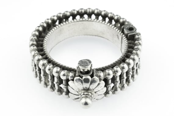 Old tribal Rajasthan silver bangle, Antique Ethnic Silver Bracelet from India