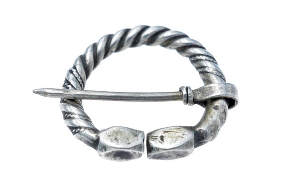 Small KHELLA tribal fibula from Mahdia in Tunisia. Old Tunisian ethnic Berber silver fibula