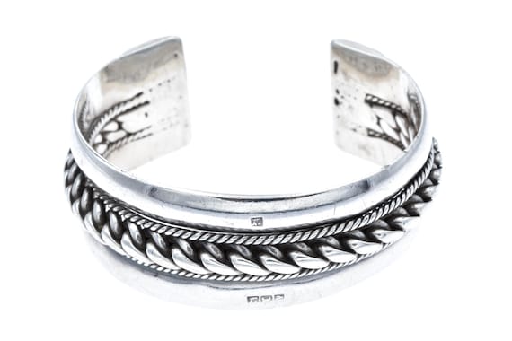 Old tribal Sinai bracelet. Antique ethnic Bedouin Palestinian, Egyptian silver cuff