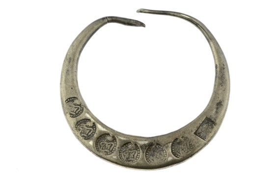 Antique Tribal Headdress Ornament. Heavy Libyan Berber Silver Earring. Wearable as Bracelet