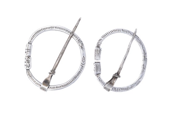 Old KHELLA tribal fibulae from Mahdia in Tunisia. Tunisian ethnic Berber silver fibulae