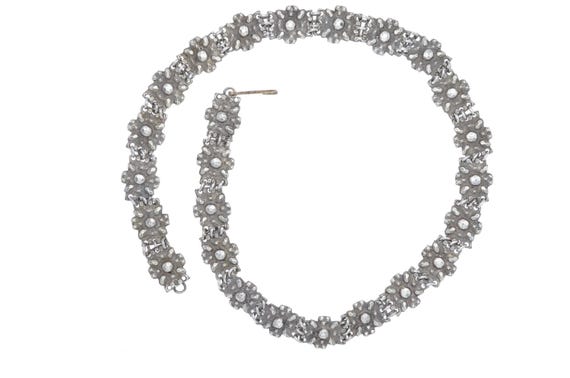 Old Yemeni Bedouin belt in silver and nickel. Old tribal belt from Wadi Daw'an in Yemen