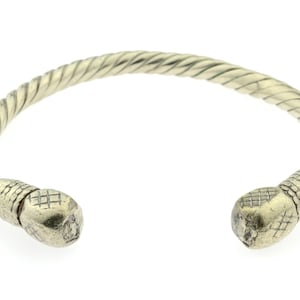 Old Berber tribal silver anklet. Antique ethnic anklet Khelkhal from Aures or Tunisia