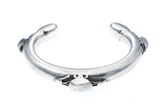 Heavy Nubian silver bracelet, a fertility talisman with symbolic elements, popular among Bedouin and Rashaida nomads