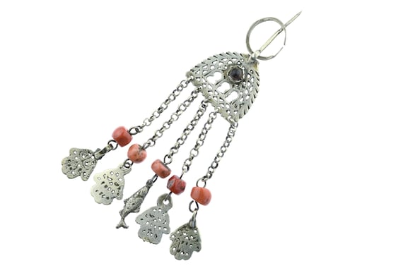 Old silver Berber fibula GHOSMAR from the island of Jerba in Tunisia