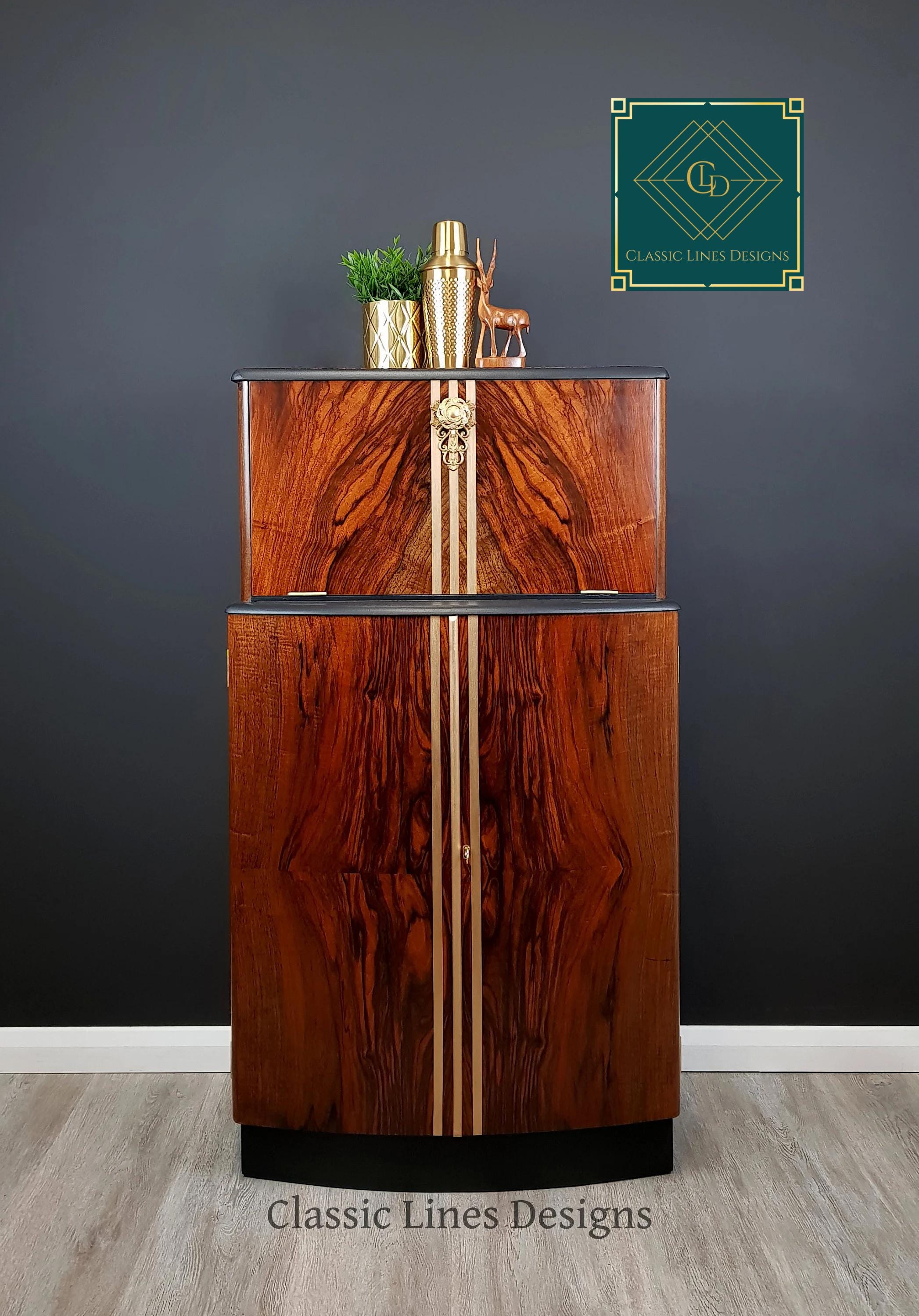 Vintage 1950's Burr Walnut Cocktail Cabinet Drinks Cabinet - Etsy