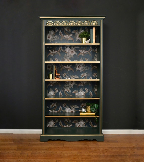 Dark Green Oak Bookcase: Old Charm Range