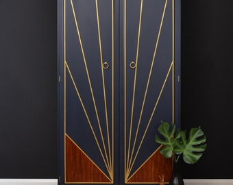 Stag Wardrobe, Armoire, Coat cupboard, Bedroom Storage, Hall Robe, Art Deco Style.