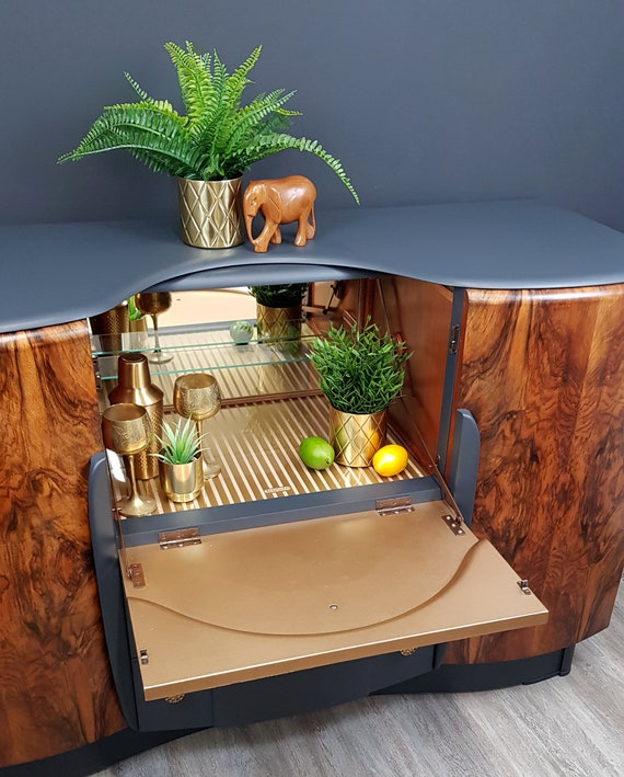 Dark grey drinks cabinet discount