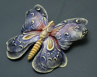 3d butterfly Relief sculpture Home decor 3d wall butterfly Sculptural painting Modern interior Insects wall decor Sculptural wall art
