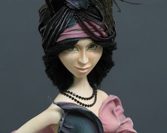 Art muñeca escultura Muñecas realistas Arte objetos Bailarina chica Muñecas de arte muñeca muñeca pared Clay art muñeca Interior decoración Muñeca de arcilla papel