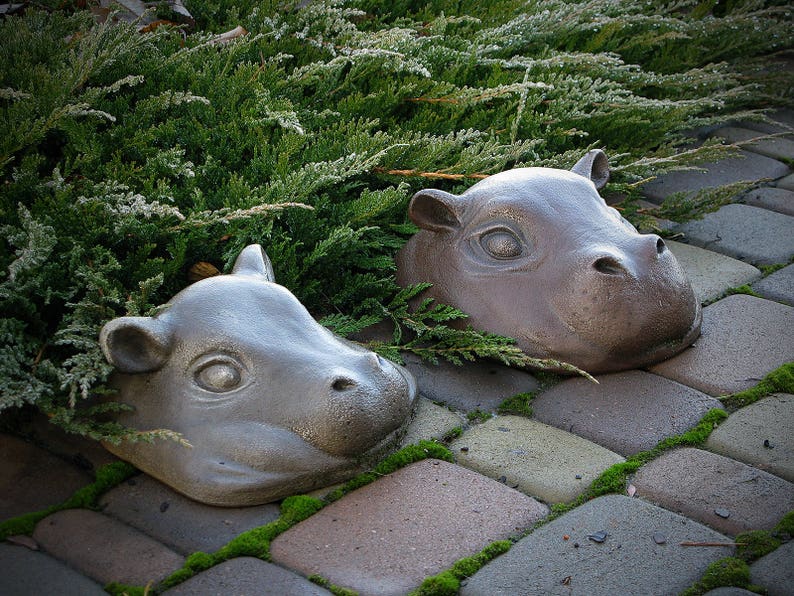 Garden Sculpture Hippopotamus Outdoor Sculpture Head of Animal Garden