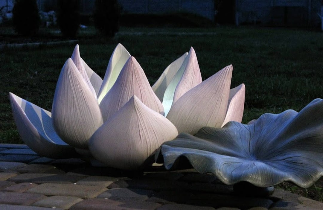 Garden Sculpture Outdoor Sculpture Lotus Garden Art Lotus Decoration