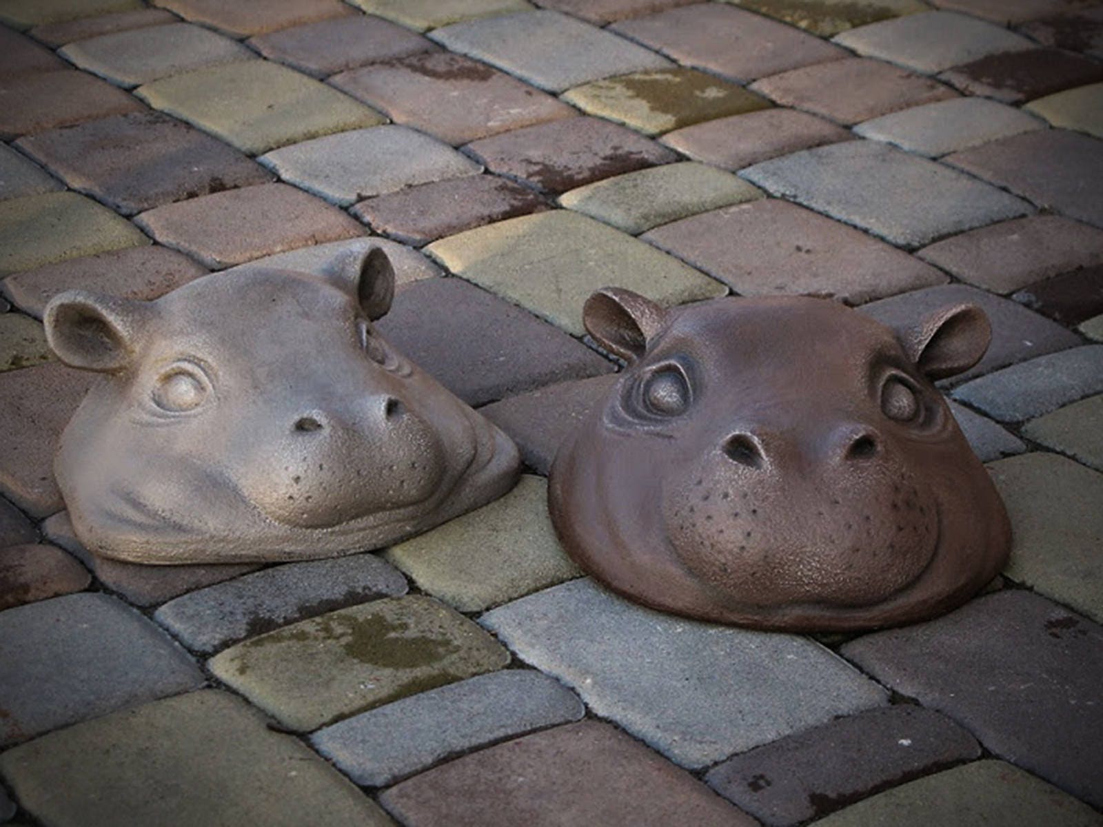 Garden Sculpture Hippopotamus Outdoor Sculpture Head of Animal Garden