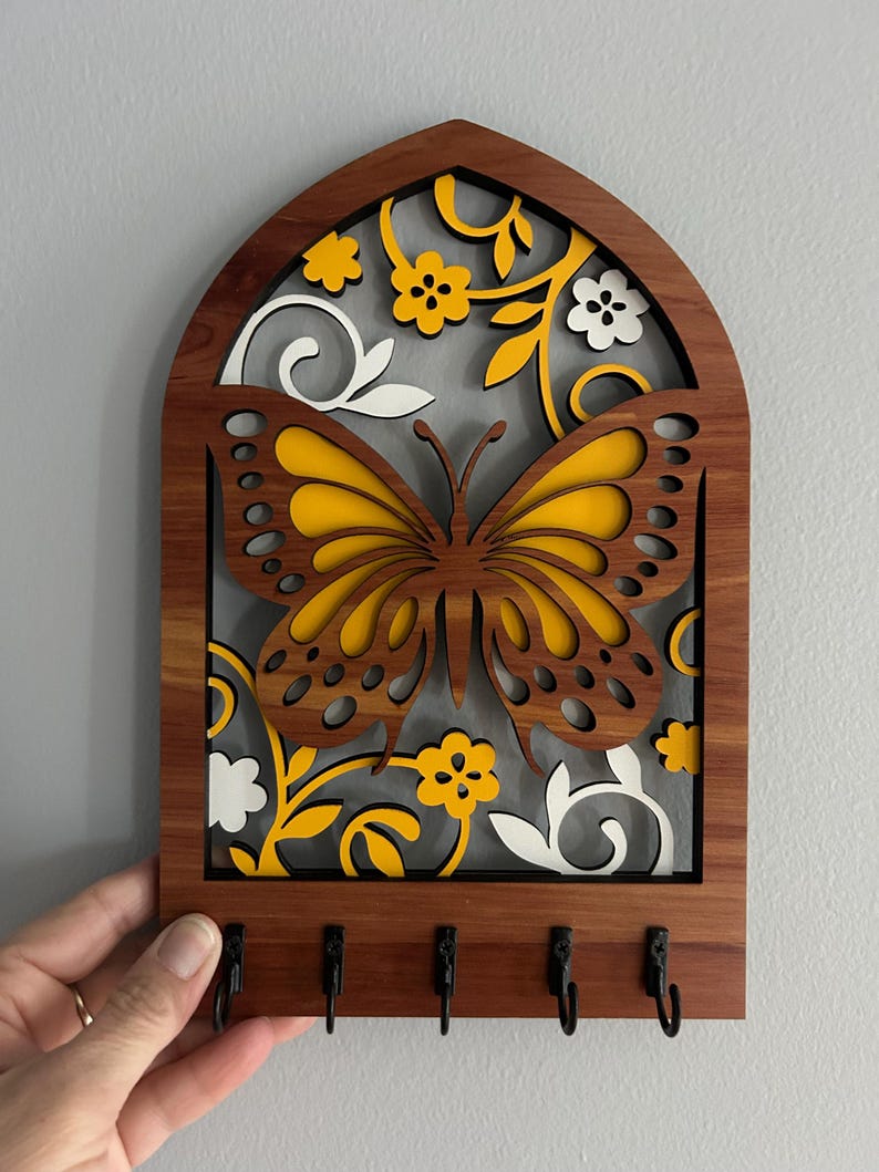 Butterfly Arch Key Hanger || Wall Mounted Key Holder || Key Organizer ...