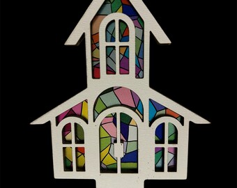 Laser Crafted Church Night Light: Religious Gift