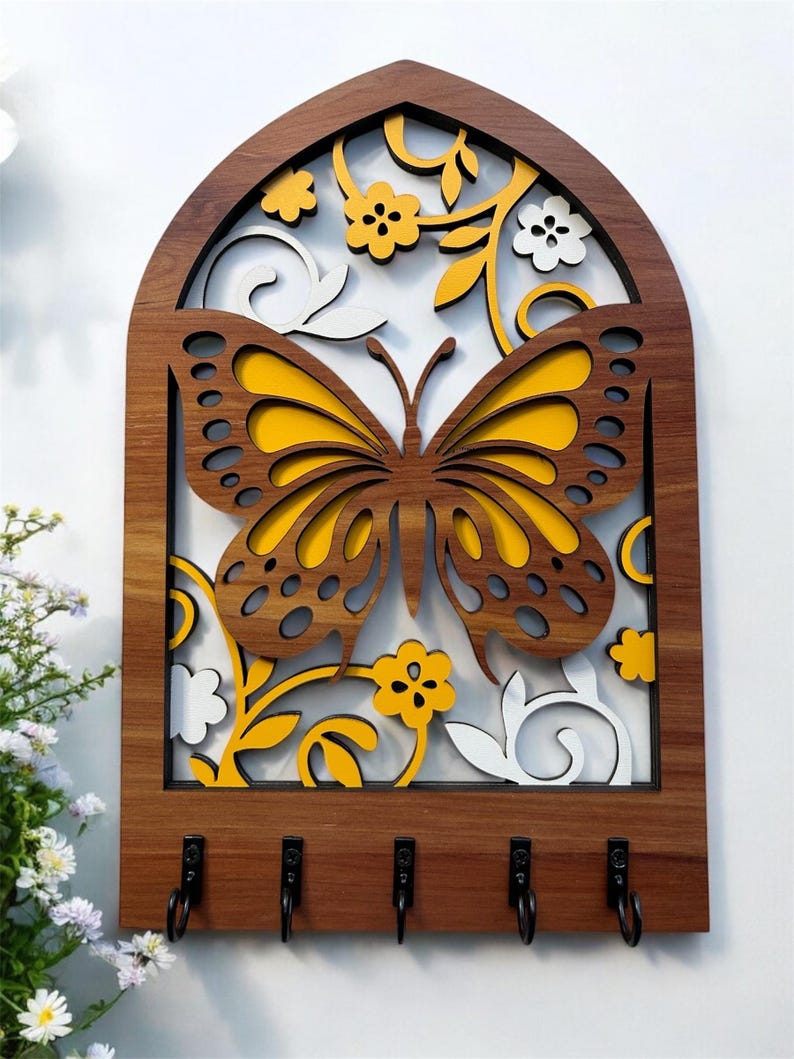 Butterfly Arch Key Hanger || Wall Mounted Key Holder || Key Organizer ...
