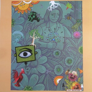 The Thought, original collage poster, surrealist style, eco-message, frames, wall decoration, gift
