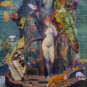 Venus Verte, poster artistic collage, feminist, surrealist, symbolist pop art, frames, wall decoration, gift idea.