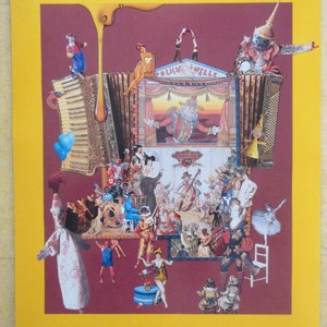 Bande De Guignols, poster handmade artistic collage, singular art, naïve style, mannerist, framing, wall decoration, gift idea