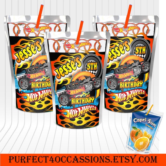 Hot Wheels Theme Birthday Personalized Capri Sun Labels Hot Etsy
