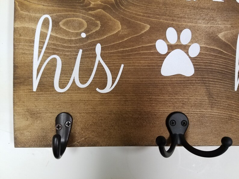 His Hers Dog Key Holder/ Dog Leash Holder with Hooks /Gift / Etsy