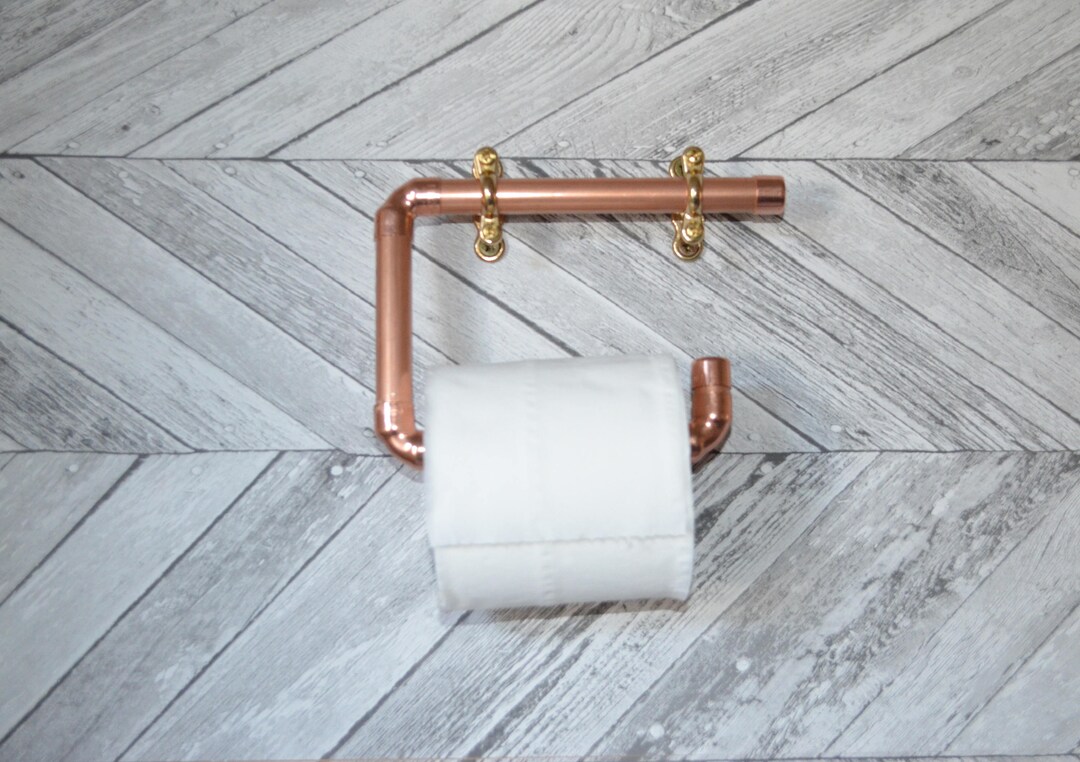 Chic Copper Pipe Toilet Roll Holder Etsy