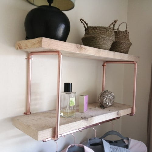 Copper Hanging Rail and Shelf Brackets Etsy