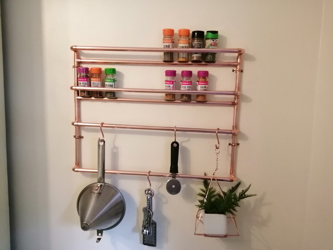 Buy Double Copper Spice Rack With Double Hanging Rails Online in India