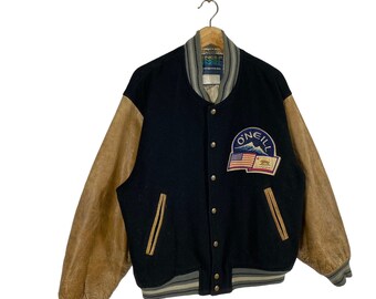 Vintage 90s O'neill California Republic Bear Varsity Jacket