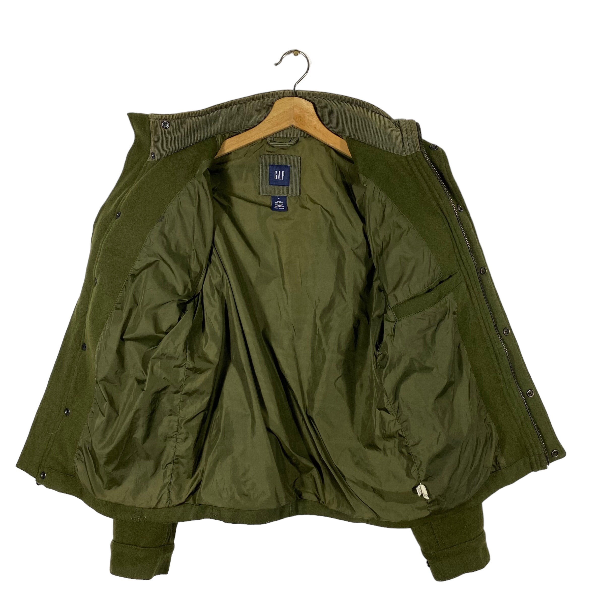 ジャケット・アウター 00s old GAP wool stadium jumper olive s ジャケット・アウター 00s old GAP wool stadium jumper olive s
