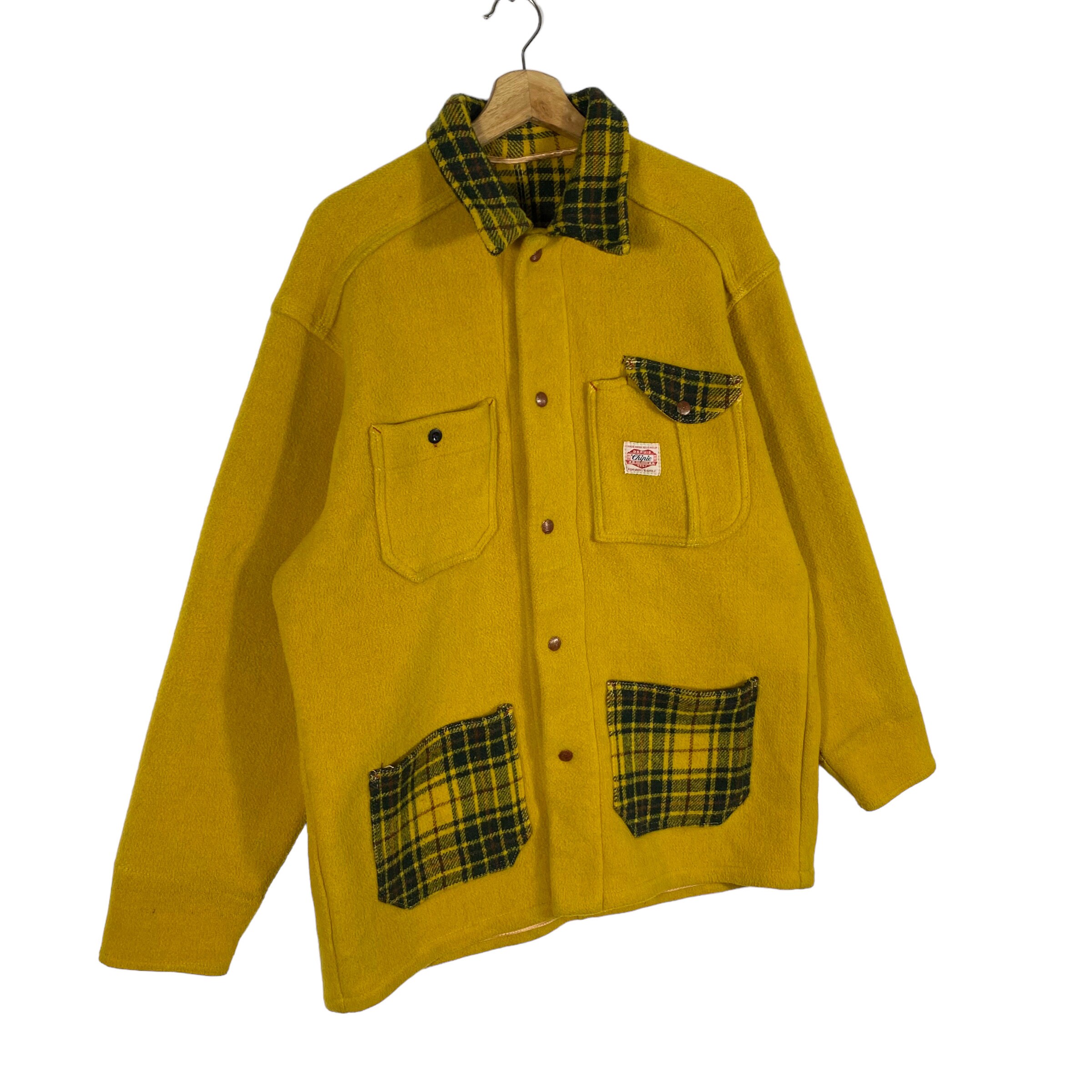 Vintage 60s/70s Chipie Wool Button Jacket L Size Yellow Colour - Etsy