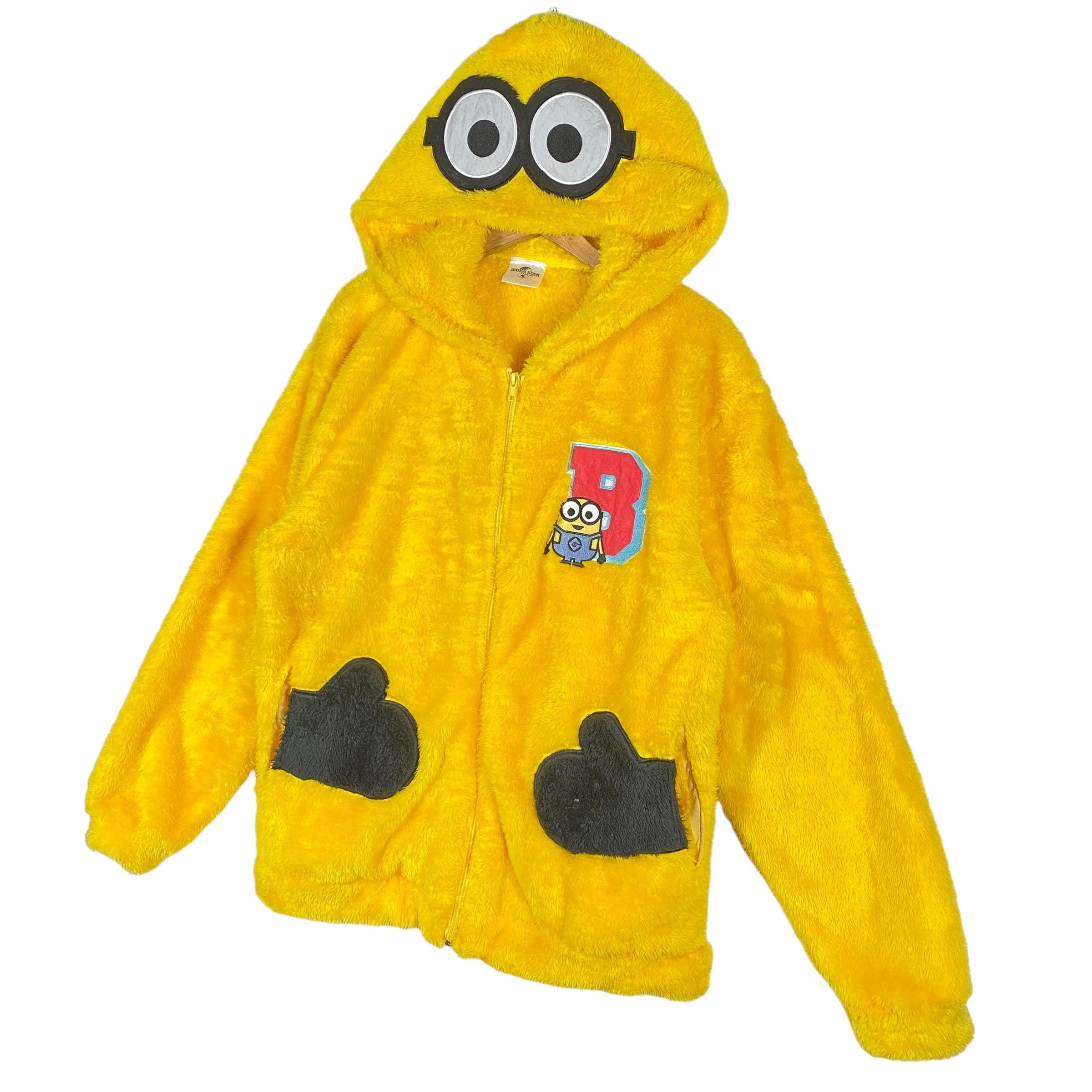 Minion Universal Studios Japan Fleece Hoodie Zipper L Size Yellow