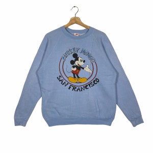 Felpa vintage Mickey Mouse San Francisco taglia L ma adatta alla taglia M colore blu
