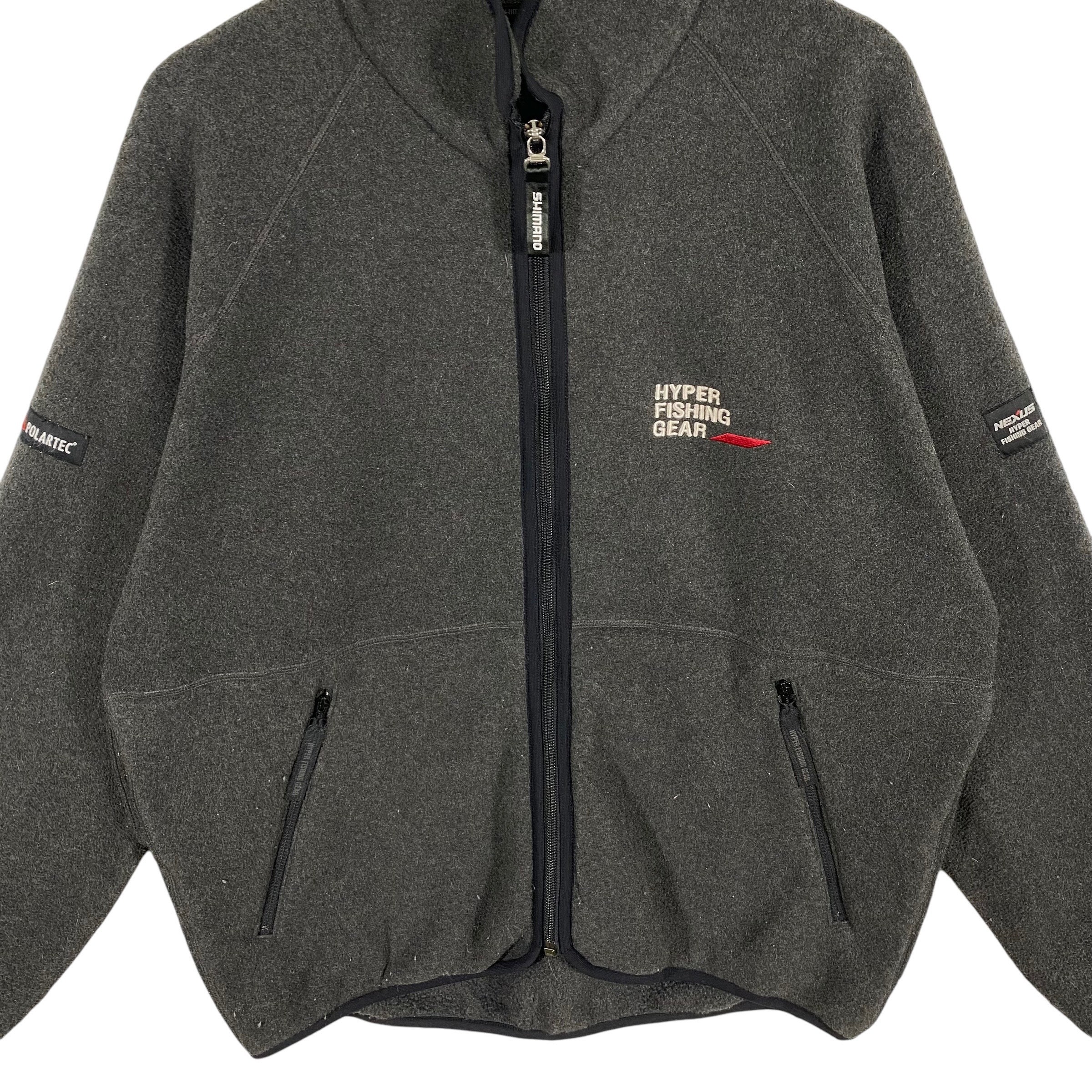 Vintage Hyper Fishing Gear Shimano Fleece Zipper Jacket L